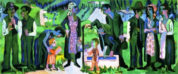 Sunday in the Alps: Scene at the Well
