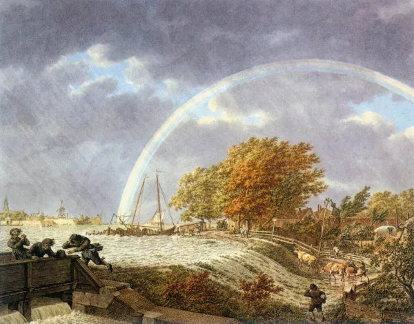 Autumn Landscape with Rainbow