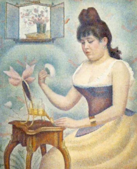 Young Woman Powdering Herself