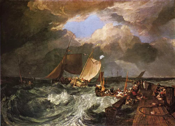 Calais Pier, with French Poissards sic Preparing for Sea