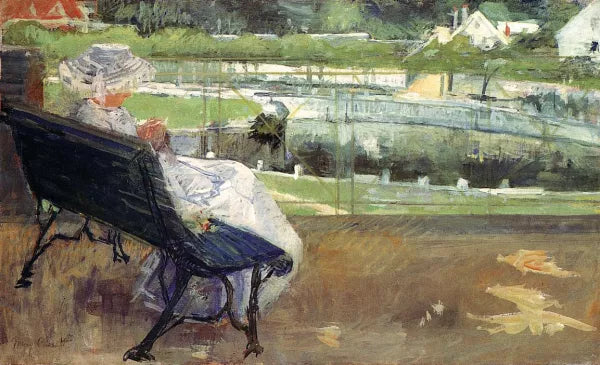 Lydia Seated on a Terrace, Crocheting