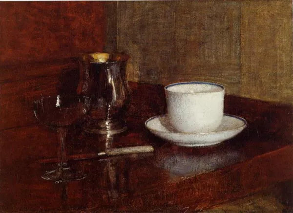 Still Life: Glass, Silver Goblet and Cup of Champagne