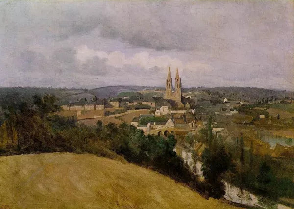 View of Saint Lo with the River Vire in the Foreground