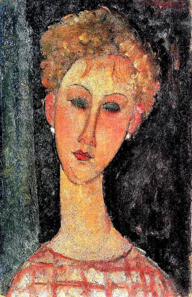 A Blond Wearing Earings