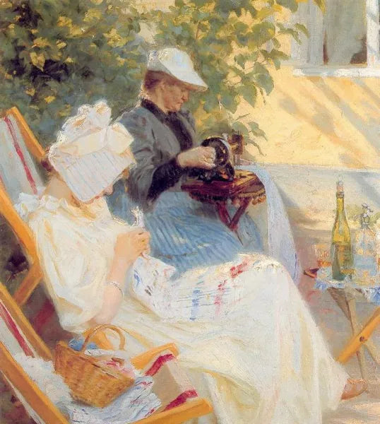 Marie y su Madre en el Jardin