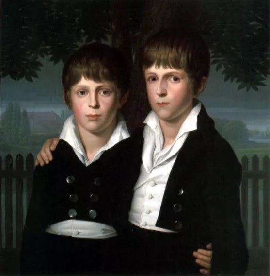 Doppelbildnis Paul Und Max Von Mila, Im Hintergrand Schloss Bellevue