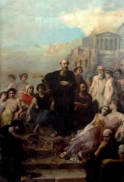 Paul Preaching to Athenians on Mars Hill also known as Mars Hill - Areopagus