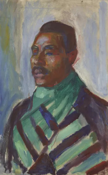 African with Green Scarf