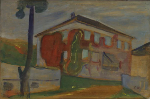 House with Red Virginia Creeper